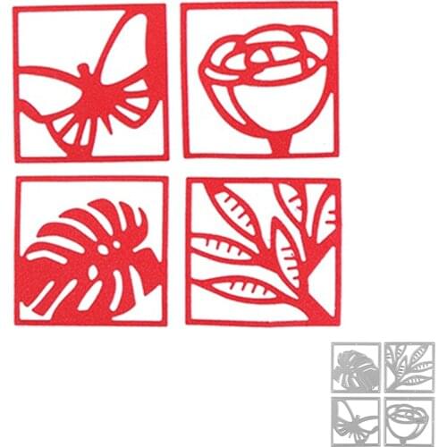 Butterfly Rose Leaves Frame Metal Cutting Dies Scrapbooking Stencil DIY Paper Card Decorative Embossing Craft Dies New