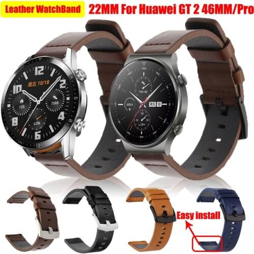 High Quality Leather Loop Band For Huawei Watch GT2 46MM Sports Strap Fashion Band Huawei Watch GT 2 Pro / 3/ 3Pro / GT/ GT 2E
