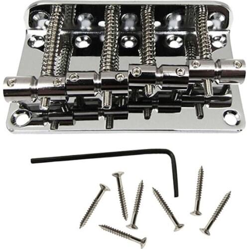 4 String Jazz Bass Hardtail Bridge Assembly Vintage Style Top Load for Precision Bass Accessories Replacement Fixed Saddle Parts