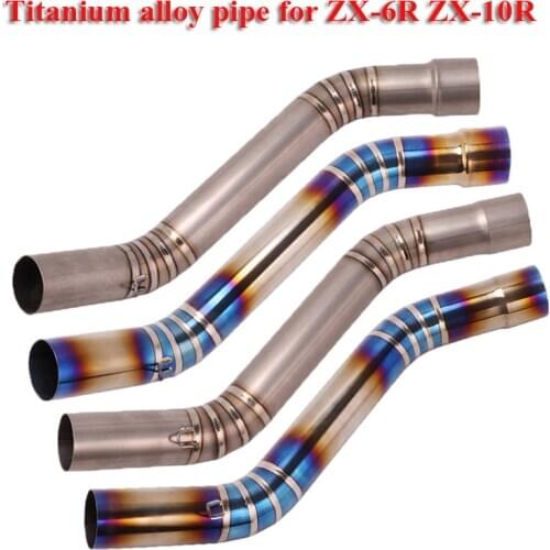 Slip on Ninja ZX6R ZX10R Motorcycle Exhaust Connection Link Pipe Middle Tube for Kawasaki Ninja ZX6R ZX10R