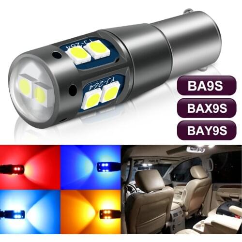 1pc Canbus BA9S BAX9S BAY9S H21W BAY9S H6W T4W T11 Led Bulb Car Clearance Lights Auto Parking License Lamps 12V Red White Yellow