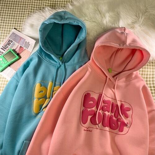 Oversized Hoodie Kawaii Letter Print Womens Long Sleeve Top Couple Sweatshirt Korean Clothing Harajuku Hoodie Kpop Clothes