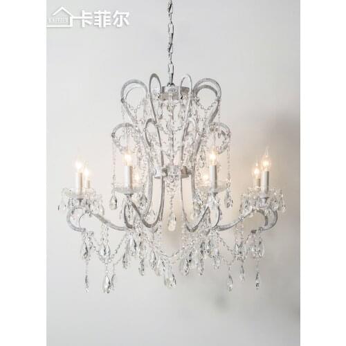 Vintage crystal chandelier nordic white lighting gold bedroom hanging light bedroom kitchen girls living room chandelier lamps