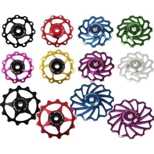 11T/13T Jockey Wheel Rear Derailleur Bicycle Bearing Pulley On For MTB Mountain Road Bike Aluminum Alloy Metal Guide Bearing