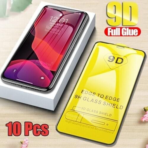 10pcs 9D Tempered Glass Full Glue Cover For VIVO IQOO NEO 3 Z1 X50 X30 V19 V17 Pro Y70S Y50 A91 Z6 S6 Film Screen Protector