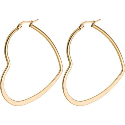 Punk big Heart Rose Gold Silver Color Stud Earrings For Women Men Stainless Steel Stud Earrings Fashion Jewelry wholesale