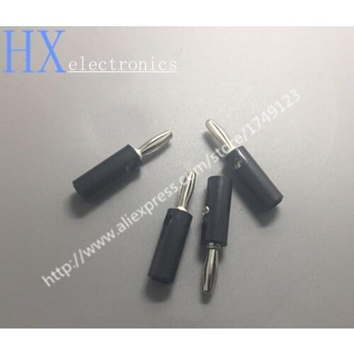 Free shipping 10PCS Hot sale Black & Red Wire Audio Speaker Cable Banana Plug Connectors 4mm Adapter