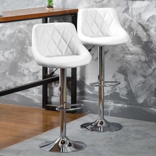 2Pcs/Set Bar Chair Lift Adjustable Height Fashion Creative Rotating Household Modern Backrest High Pub Chair Table Stool HWC