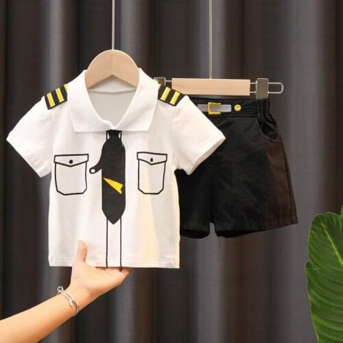 2021 summer new boy summer suit baby infant summer outing clothes 1 set of costumes wholesale clothing