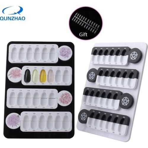 24 Colors Nails Tips False Nail Tips Display Stand Organizer Acrylic Display Case for Nail Salon Nail Art Storage Box