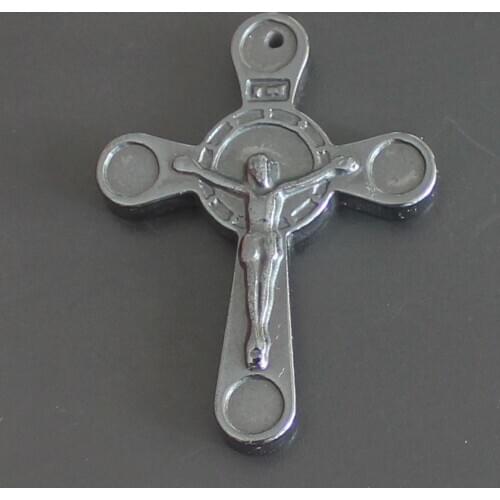 39mm Hematite cross Pendant bead