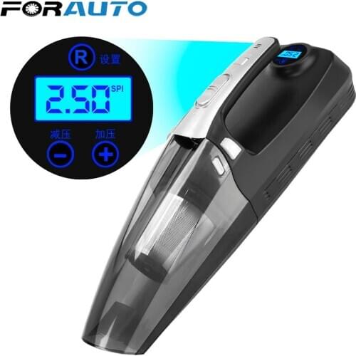 With LED Lighting High Suction with Digital Display 12V 120W 4 in 1 Car Vacuum Cleaner Inflator Pump