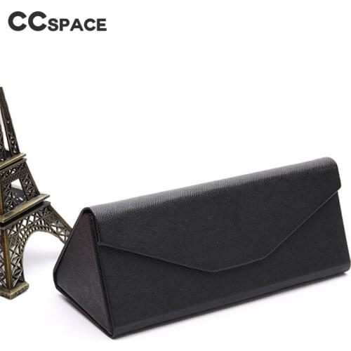 47563 Triangle Leather Glasses Case Foldable Envelope Portable Glasses Box Fashion Simple Container For Glasses
