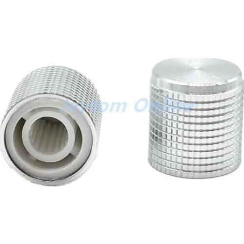 5pcs/lot Silver Aluminum alloy Potentiometer/Encoder Knobs Switch Caps 15x15MM Plum Shaft