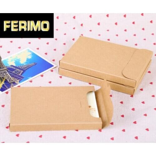 50pcs New Kraft Paper Box Photo/Picture Paper Packaging Box Craft Post Card Box Brown Cardboard Carton Boxes 15.5x10.8x1.5cm