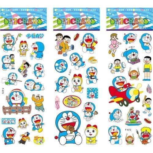 6pcs/set 3D Bubble Doraemon Stickers Scrap booking For Kids Toys Cartoon Notebook Diary Decoration Label Cute Sticker Toys