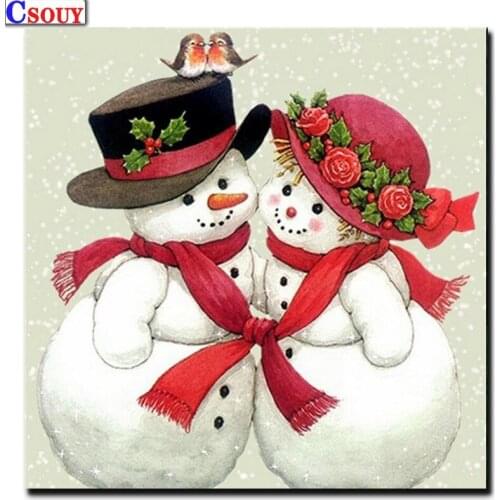 DIY Diamond Mosaic Married Snowman Diamond Painting Drawing Full Square Round Drill Diamond Embroidery Cross Stitch Home Decor