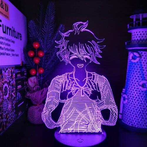 Anime Danganronpa V3 Rantaro Amami Figure 3D Visual Lamp Colorful Lampara LED Night Light Bedroom Decor Table Lamp Manga Gifts