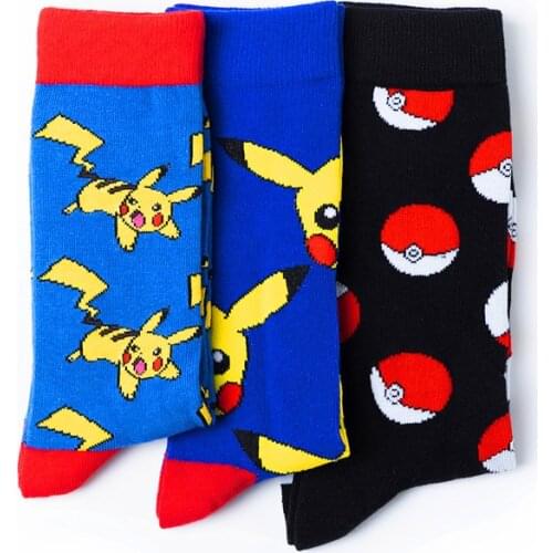 Anime Baby Pokemoned Pikachued Figure Cotton Socks Keep warm Squirtle Charmander Bulbasaur Cosplay Men Women gift