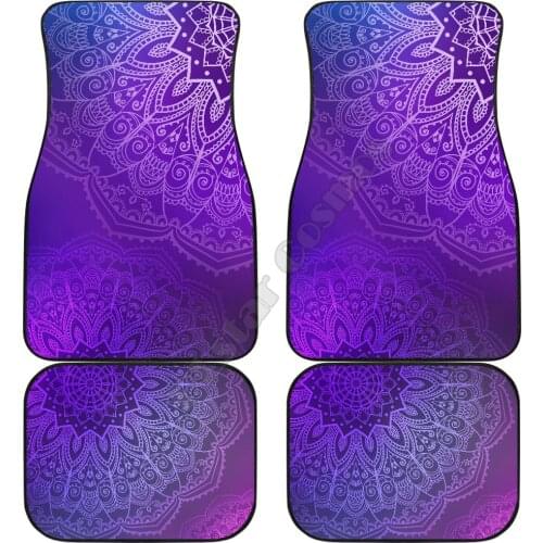 Purple mandala Car Floor Mats 3D Printed Pattern Mats Fit for Most Car Anti Slip Cheap Colorful 02