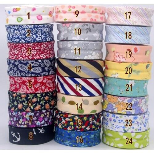 Free shipment -100% Cotton Bias tape dots,stripe,tartan Checked Scottish Printed size: 25mm,1" 10meter ,Cotton twill fabric fold