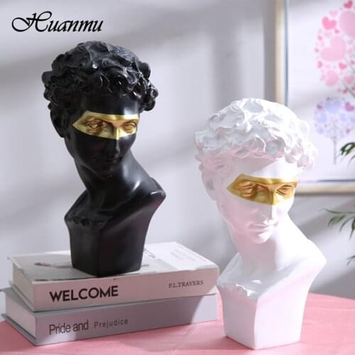 Nordic Character Sculpture Ornaments David Plaster Statue Resin Art Living Room TV Cabinet Wine Cabinet Desktop Decorations