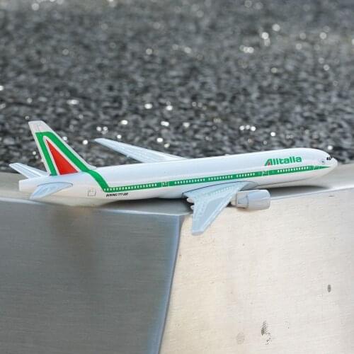 Alitalia Airlines Boeing 777 Airplane Diecast Aircraft Model 6" Metal Aeroplane Home Office Decor Mini Moto Toys for Children