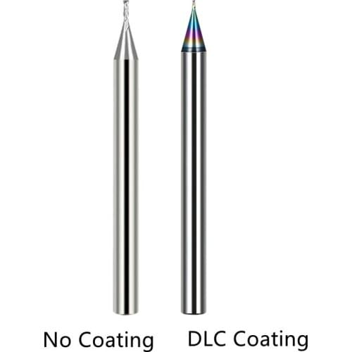 5PCS HRC65 Tungsten Carbide Micro Ball Nose/Flat End Mill for Aluminium radius Milling Cutters with DLC Coating
