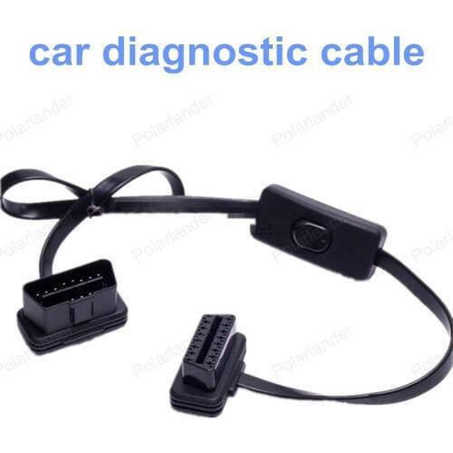 Best selling car scanner Connectors 60 cm OBD2 OBD extension cable with switch 12-24V Car Diagnostic Cables