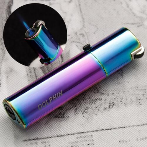 Metal Torch Jet Compact Lighter Lock Fire Windproof Butane Refillable Gas Turbo Pipe Lighter Pocket Cigarette Outdoor Lighter