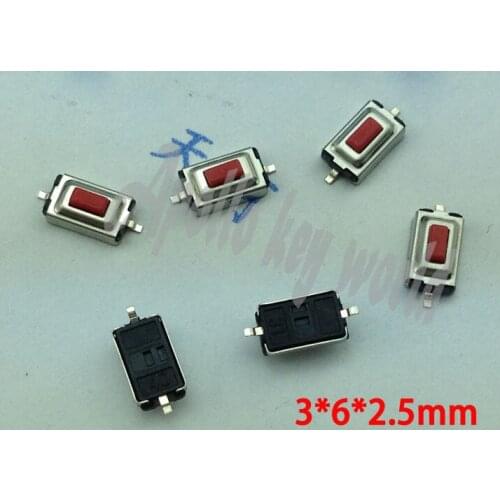 SMD MICRO SWITCH TACTILE PUSH BUTTON FOR OPEL VECTRA BMW PEUGEOT 206 207 RENAULT REMOTE KEY (3*6*2.5) 200PCS/LOT