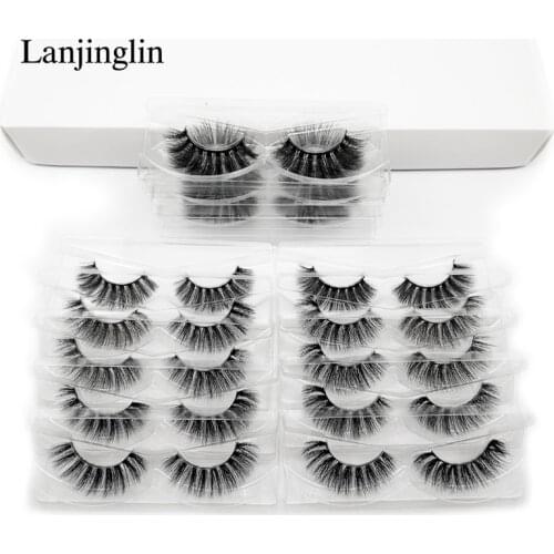 False Eyelashes Wholesale 10/50/100 Pairs 3D Mink Eyelashes 100% Cruelty free Lashes Natural Long Fluffy Faux Cils Makeup Tool