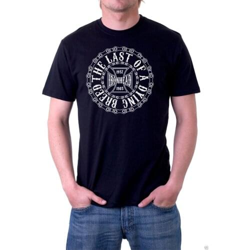 Newest Fashion Ironhead - The Last Of A Dying Breed - Ironhead Sportster T Shirt - Black Shirt100% Cotton Humor Tee Shirts