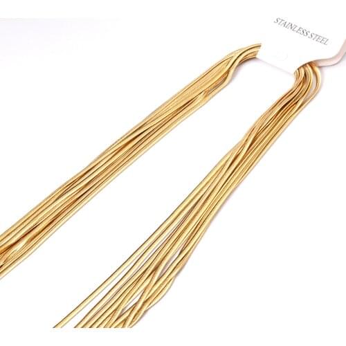 ASON Inoxidable Flat Chains Necklace Women Men Bulk Sale Price Gold Silver Color Rose Black 2mm Chains Necklace For Pendants DIY