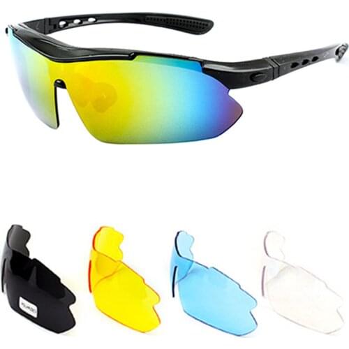 Unisex Polarized Cycling Sunglasses Interchangeable Lens Large Frame UV Protection Bike Off-road Glasses Sports Outdoor
