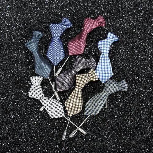 REDJCK 100 Pcs Mens Guest Boutonniere Pins Handmade DIY Tie Necktie Bow Style Men Brooch Corsage Flowers For Clothes Decoration