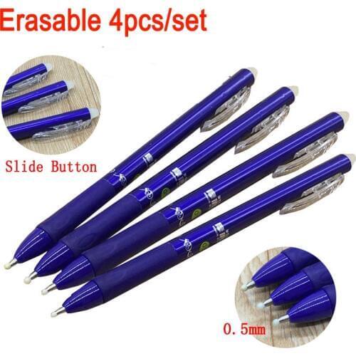 DELVTCH 4pcs/set Erasable Pen Ink 0.5mm Gel Pen 4Color Avaliable Multifunction Pen For Student Writing Tools Office Stationery