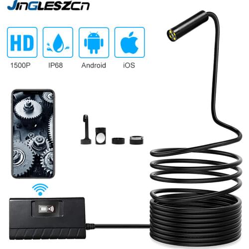 Wireless Endoscope Camera WiFi Borescope Inspection 5.5mm 2.0MP HD Waterproof Inspection Snake Camera for Android and iOS Tablet