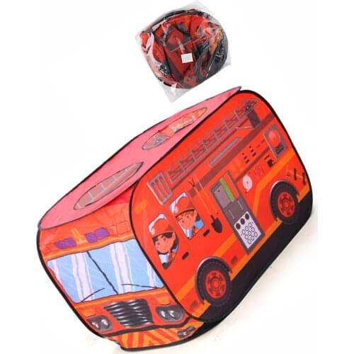 Portable Foldable Children Kids Pop Up Tent Indoor Outdoor Playhouse Kids Tent Fire Truck Police Car School Bus