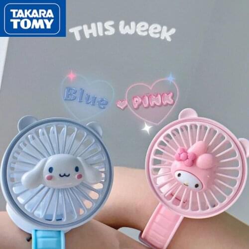 TAKARA TOMY Hello Kitty Cute Bracelet Fan Summer Couple Mini Portable Watch Fan