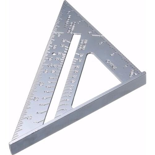 7" Triangle Square Ruler Aluminum Alloy Speed Square Protractor Miter For Carpenter Measurement Tool