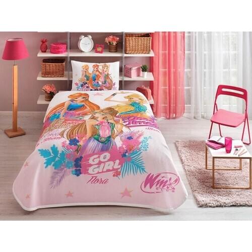 Winx Adventure Single/Twin 100% Cotton Bedding Quilted Bedspread/Coverlet Set 3P