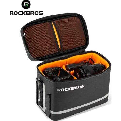 ROCKBROS Waterproof Frame Bike Bag Shockprook Camera Bag Bicycle Rack Tail Bag High Capacity Reflective Trunk Bag Outdoor