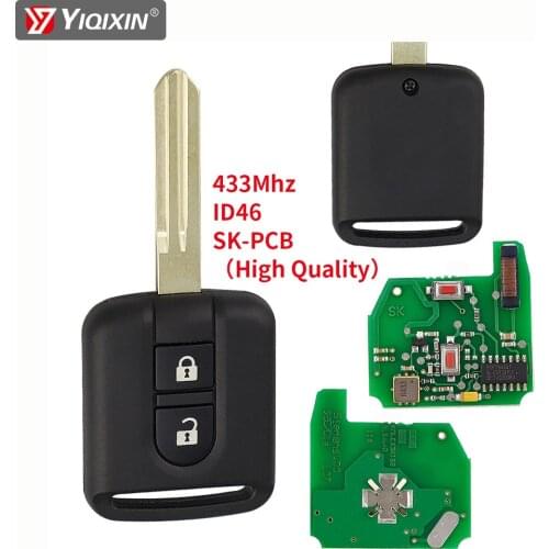 YIQIXIN 2 Button Remote Car Key Fob For Nissan Elgrand X-TRAIL Qashqai J10 Navara D40M Micra K12 Note NV200 M20M 433Mhz ID46