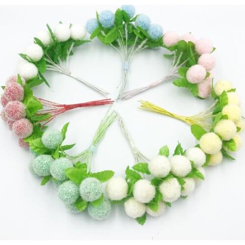 10pcs lovely Foam ball Artificial Flowers For home Wedding Decoration DIY Pompom Wreath Gift box Decorative toys Fake flowers