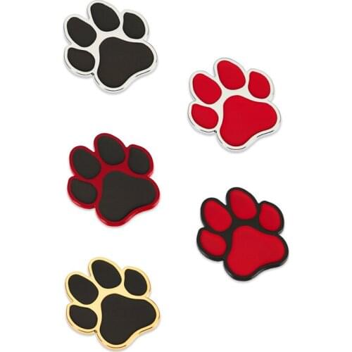 10pcs 3D Metal car stickers personalized creative dog footprints modified decorative scratches tail mark shielding side oil tank
