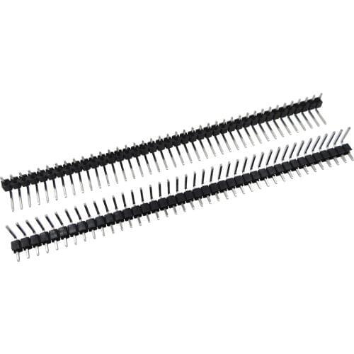 10pcs 40 Pin 1x40 Single Row Male 2.54mm Breakable Pin Header Right Angle Strip bending