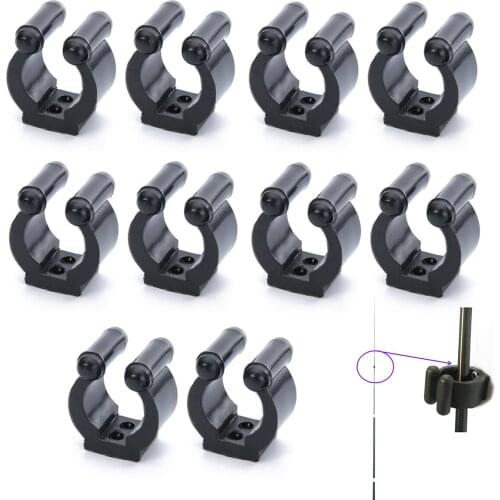 10PCS Fishing Pole Storage Tip Clips Clamps Rod Holders Durable Treated Rack Clips Fishing Rod Clip Without Screws