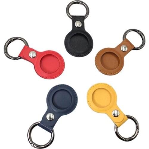 10 Pieces Bulk Protective Case For Apple Airtag Tracker PU Leather Keychain Case Holder