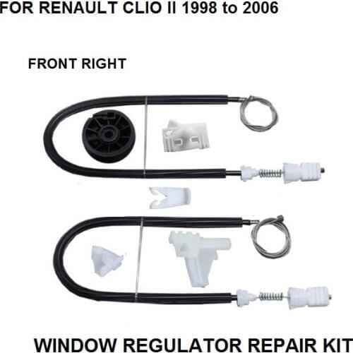 1998-2016 WINDOW REGULATOR COMPLETE CLIP SET RENAULT CLIO II WINDOW REGULATOR REPAIR KIT FRONT-RIGHT 2/3 DOOR
